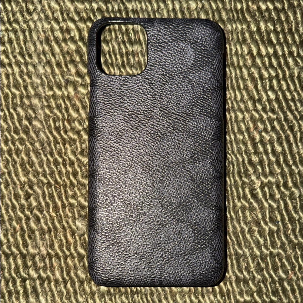 Black Leather Phone Case Coach